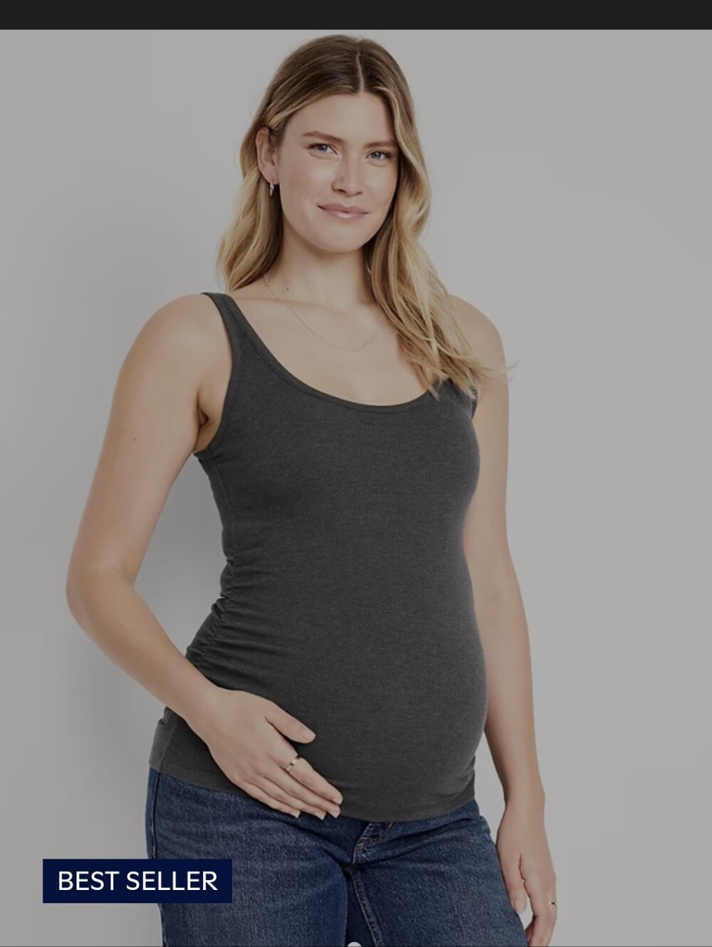 Old Navy Charcoal Maternity Scoop Neck Tank